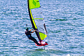 Windsurfer with foil