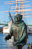 Europa,Skandinavien,Schweden. Göteborg. Axel Evert Taube-Statue, Skulptur von Eino Hanski