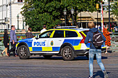 Europe,Scandinavia,Sweden. Goeteborg. Police car