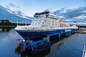 Europe,Germany. Schleswig-Holstein. Travemuende. Travemuende-Lubeck harbour. Finnlines ferry