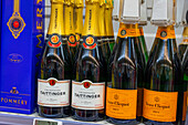 Shelf of Champagne bottles
