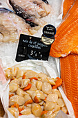 Salmon,skate wings and scallops