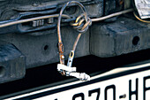 Security seals on a lorry trailer bound for the UK