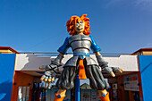 Europe,Spain,Canary Islands,Fuerteventura. Corralejo.   Alamy  Cartoon figure at entrance to Acua Water Park