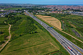 France,Hauts de France,Pas de Calais. Calais. A16 Highway between Calais and Marck en Calaisis
