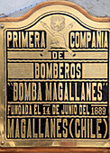 Chile,Magallanes,Punta Arenas,Feuerwache Schild,