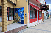 Chile,Magallanes,Puerto Natales,restaurant,street scene,