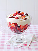 Berry trifle with cream