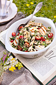 Grilled halloumi and couscous salad
