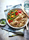 Chicken supreme with vegetables and herbs