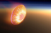 Huygens probe entering Titan atmosphere, illustration