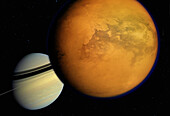 Titan and Saturn, illustration