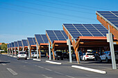 Solar panels over car park, France