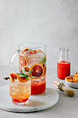 Blood orange lemonade with mint