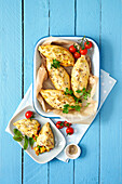 Pasties with cauliflower and sweet potato