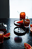 Negroni cocktail with pink grapefruit