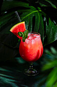 Watermelon mocktail with mint