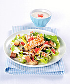 Gegrillte Calamari mit Salat und Grapefruit-Dressing