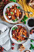 Nduja pasta with ricotta and basil (Calabria)