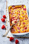 Raspberry clafoutis