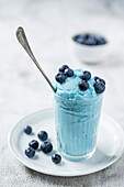 Blueberry ice cream with fresh berries