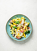 Potato salad with kohlrabi, radish and egg