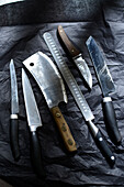 Selection of different kitchen knives