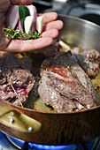 Roast wild hare meat
