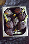 Purple artichokes