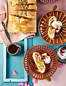  Moroccan Stromboli filled with oranges, pistachios, almonds, cinnamon and ricotta 