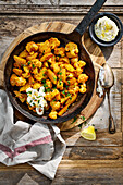 Indian cauliflower pan with yoghurt