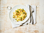 Ravioli carpaccio with radish sauce