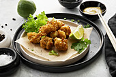 Deep-fried calamari with salt, pepper and wasabi mayonnaise