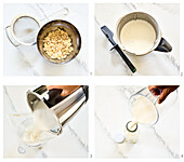 Making homemade almond milk