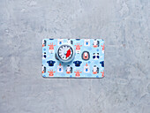Childish snack board with kitchen clock