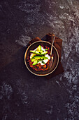 Vegetarian quinoa chilli with avocado