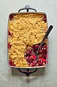 Cherry and almond crumble