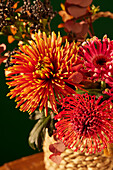 Autumn bouquet of flowers with chrysanthemums (Chrysanthemum)