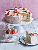 Strawberry and coconut cake