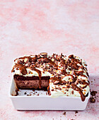 Chocolate and caramel lasagne