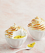 Lemon and passion fruit cream with meringue topping