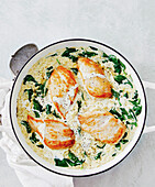 Creamy Florentine chicken with spinach and pasta