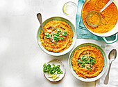 One-pan coconut dal with coriander and lime