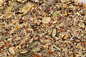 Keto almond bread with seeds and nuts - close-up