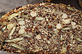 Eat healthy bread with nuts and seeds