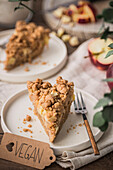 Vegan apple crumble cake