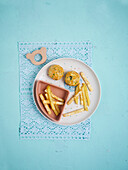 Salmon balls with vegetable sticks