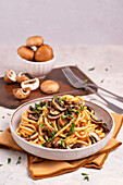 Bucatini with mushrooms