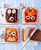 Sweet breakfast sandwiches for children