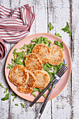 Savoury pancakes with rocket